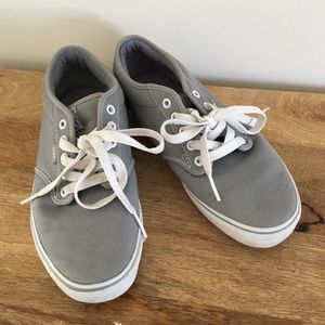 Womens vans canvas sneakers gray lace up shoes